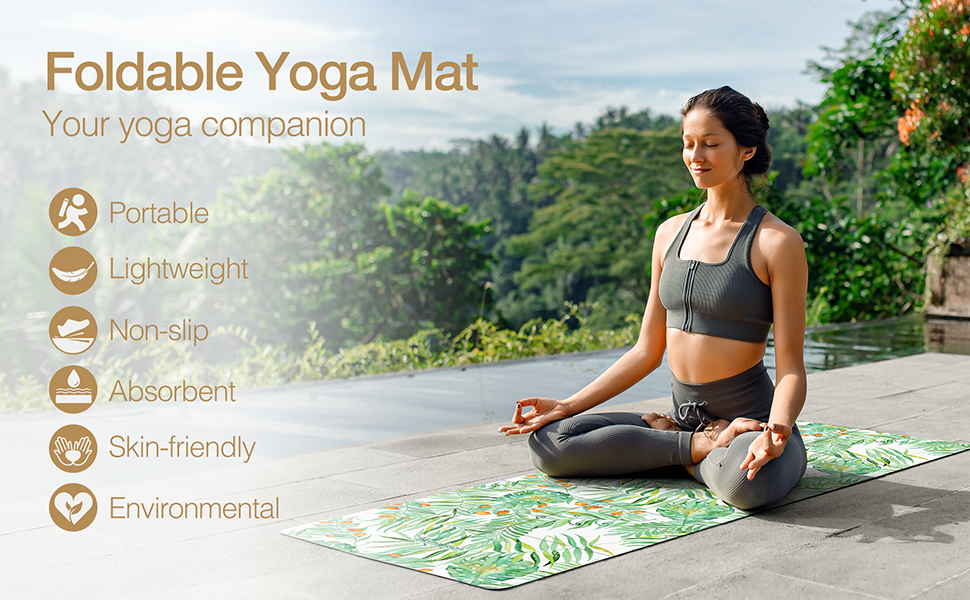 Homaisson Folding Travel Yoga Mat 4mm Extra Thick Yoga