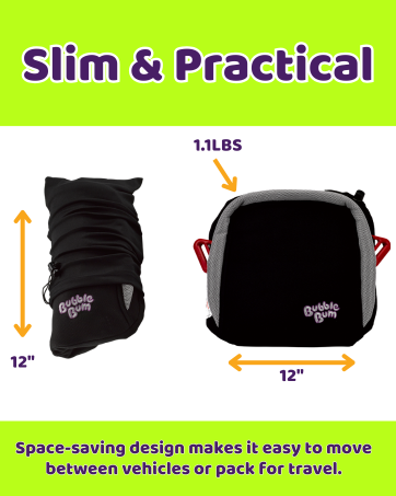 bubblebum packaged booster seat compact pouch fits suitcase travel child