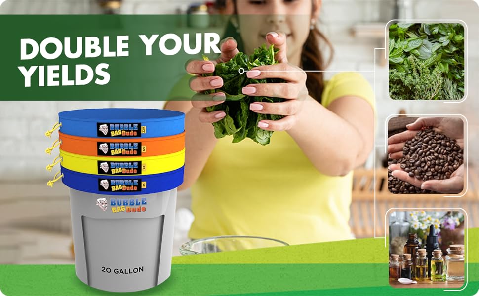 BUBBLEBAGDUDE Bubble Bags 20 Gallon 4 Bags Set Herbal
