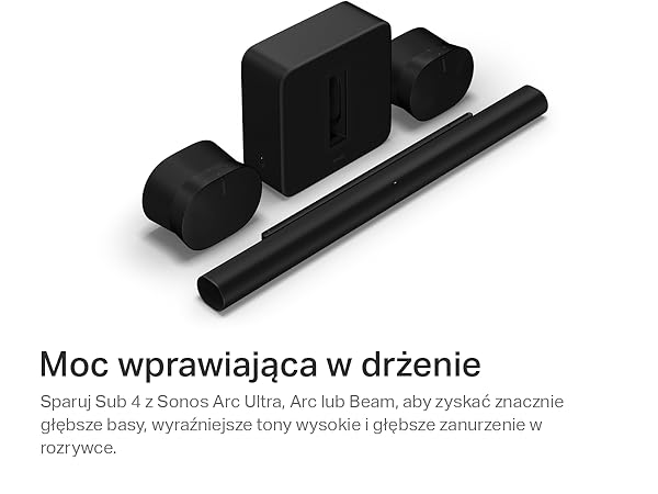 Sonos Sub 4 — Bezprzewodowy subwoofer — Czarny : Amazon.pl