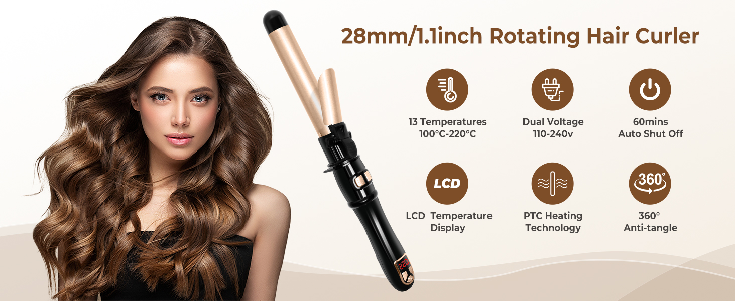 automatic hair curlers rotating hair curler hair curlers for long hair