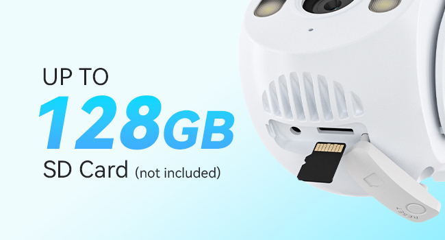 up to 128GB SD Card (not included)
