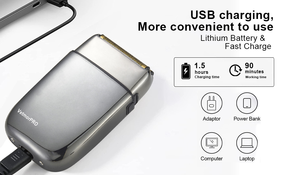 Electric Razor for Men Beard Trimmer Foil Shaver with Gold