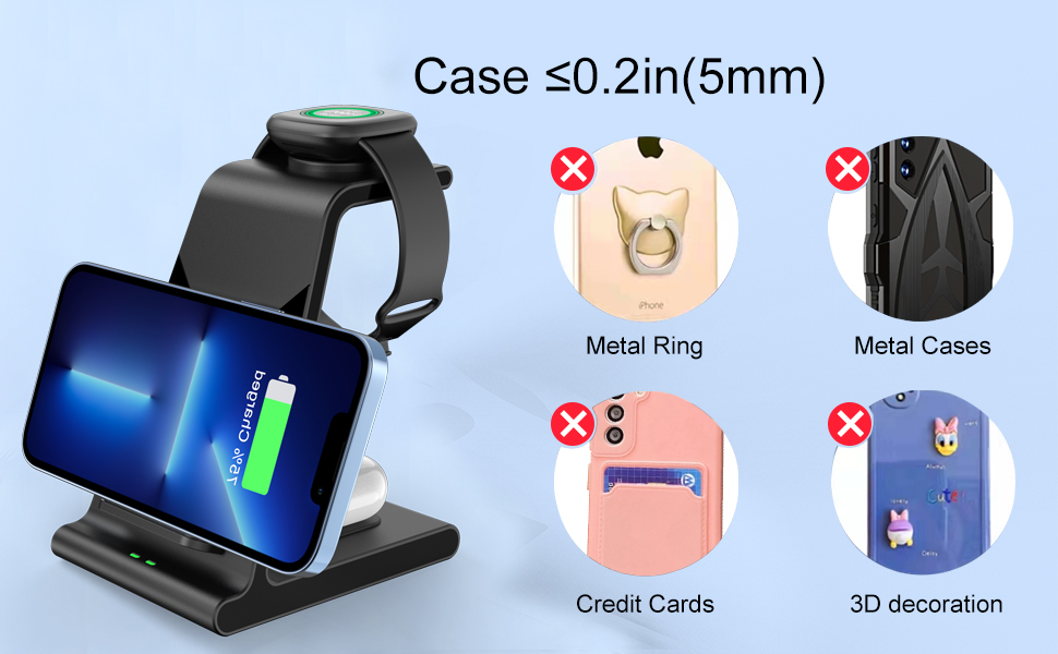 3 in 1 Wireless Charger for Fitbit Sense Fitbit Versa 3 Charging