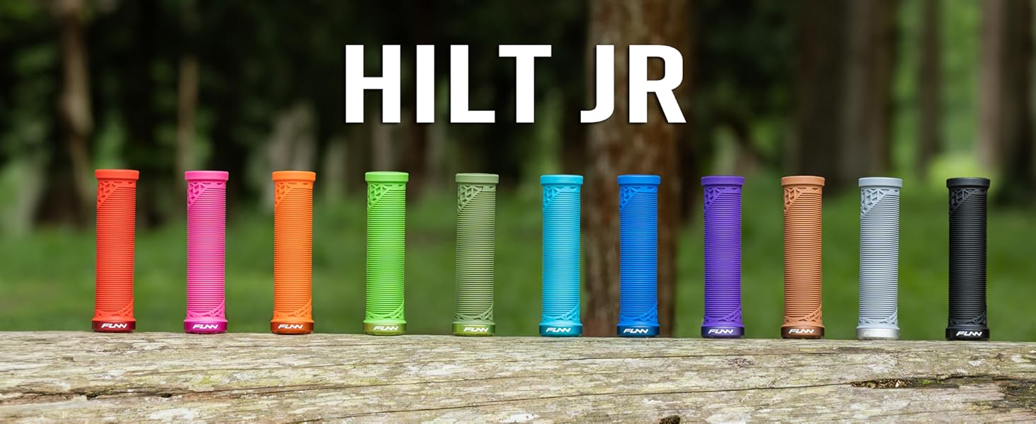 Funn Hilt JR 内径19mmのバイクハンドルバーロッキンググリップ、ユース、女の子、男の子用のショート自転車グリップ
