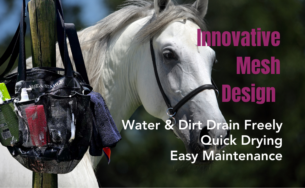 The horse grooming bag with breathable mesh