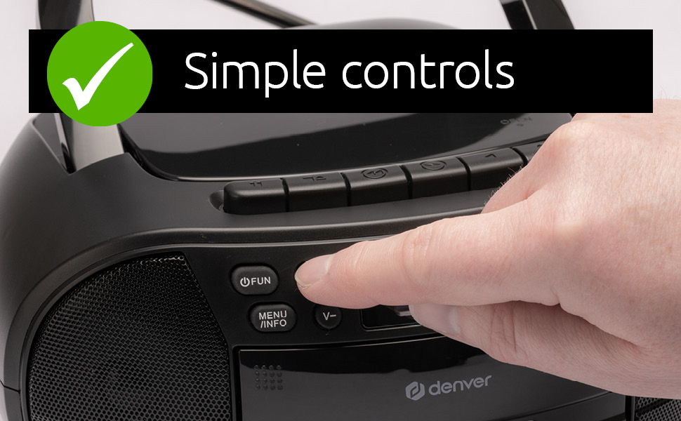 Simple CD player boombox controls