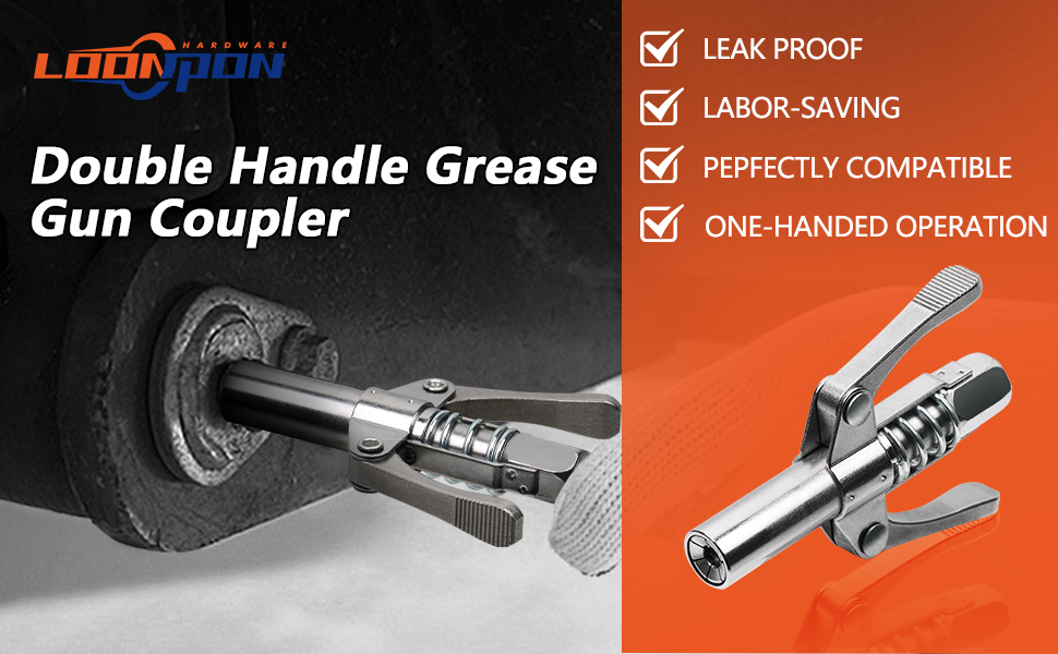 Grease Gun Coupler,Single Handle Grease Gun Tips Heavy Duty