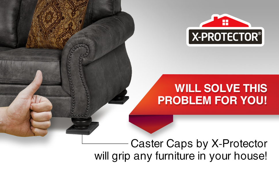 Furniture Cups XPROTECTOR 3" Caster Cups 4 PCS Black Furniture