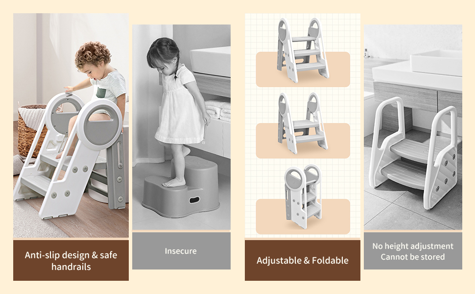 Sephyroth Toddler Step Stools for Bathroom Sink,Adjustable