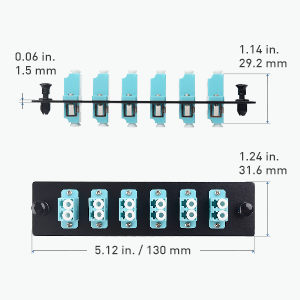 6-Port Fiber Patch Panel with 6 Duplex LC Fiber Optic Adapters
