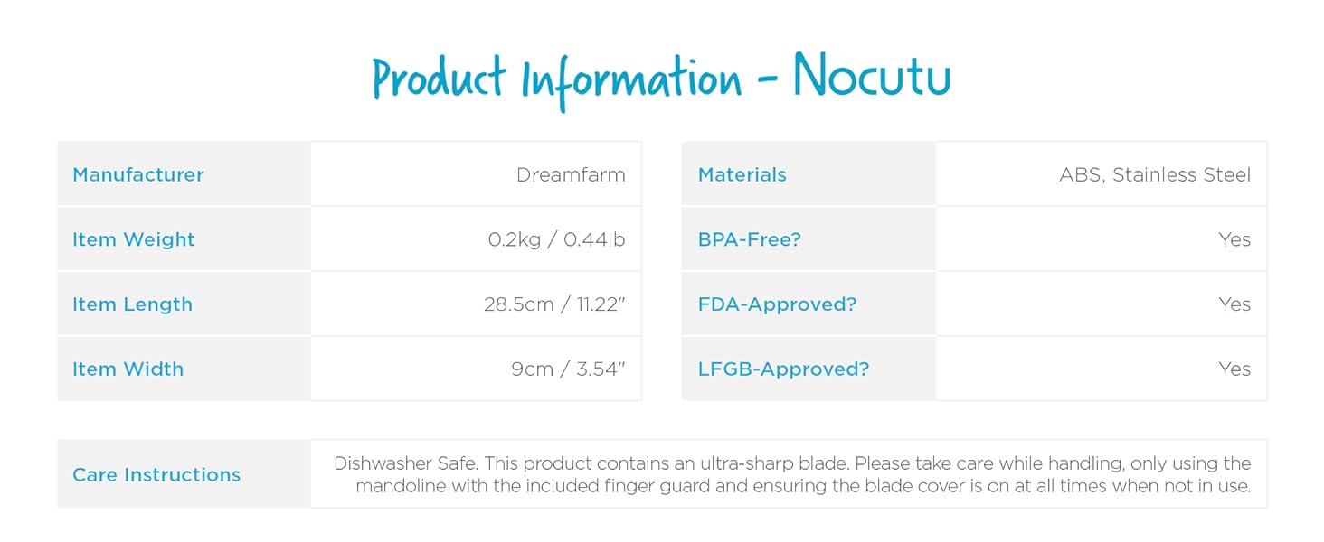 'Nocutu' product specifications - A7 - Carousel 2