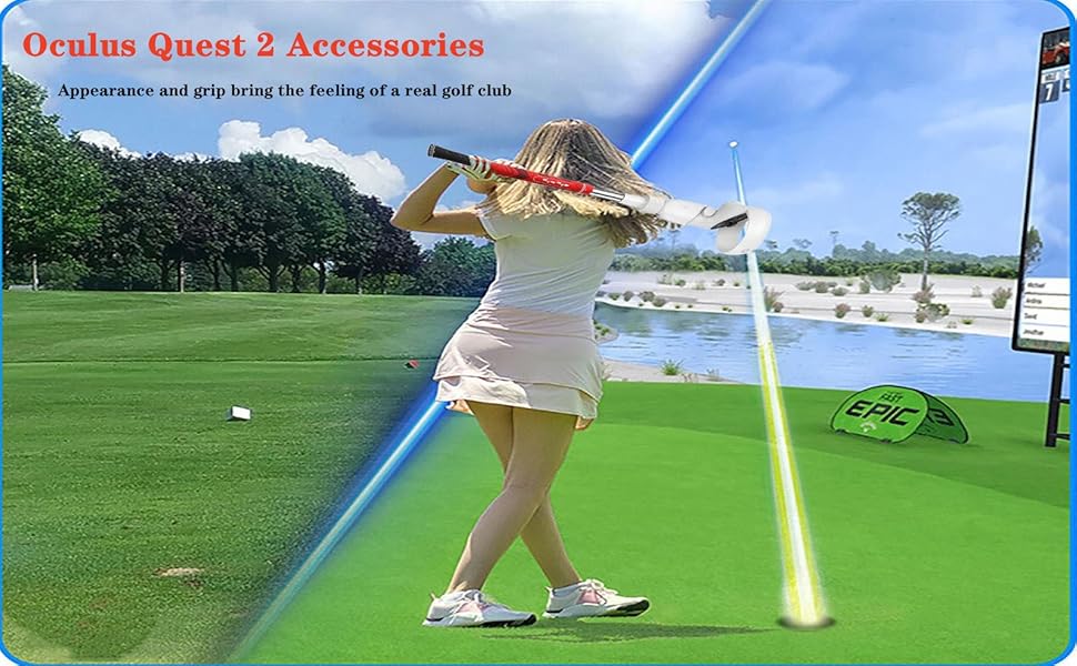 ZHNNT 2PCS VR Golf Club for Oculus Quest 2 Accessories，Golf