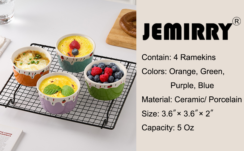 Jemirry Japanesestyle Ramekins, 5 oz Ramekins Set of 4