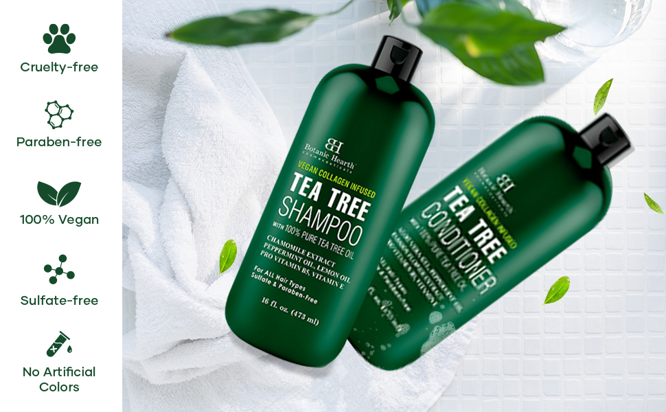 Botanic Hearth Tea Tree Shampoo and Conditioner Set with Vegan Collagen 16 fl oz x 2 Amazon.ca