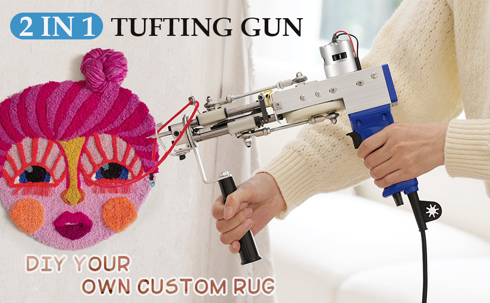 Riiai Tufting Gun, Cut Pile and Loop Pile 2 in 1, Rug Tufting Gun