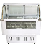 TECHTONGDA Commercial Ice Cream Chest Refrigerator Display Case Showcase Gelato Freezer With LED ...