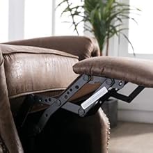 CANMOV Recliner Chair, Arm Chair Push Back Recliner with Rivet Decoration, Cholocate 
