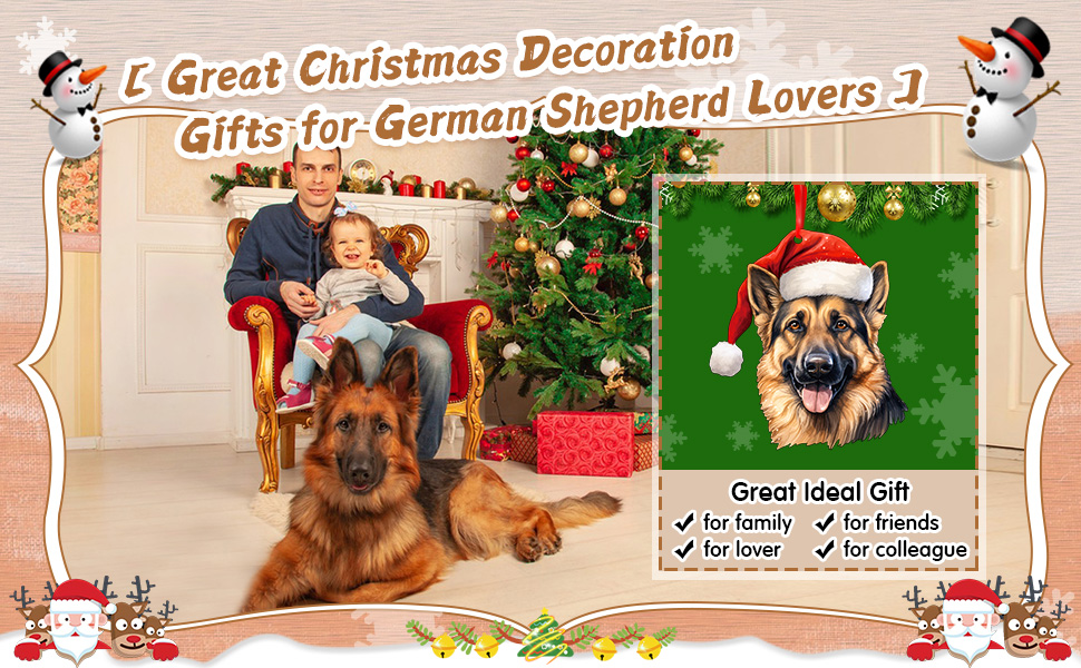 german shepherd xmas hanging ornament car home office wreath birthday party favor holiday decoration