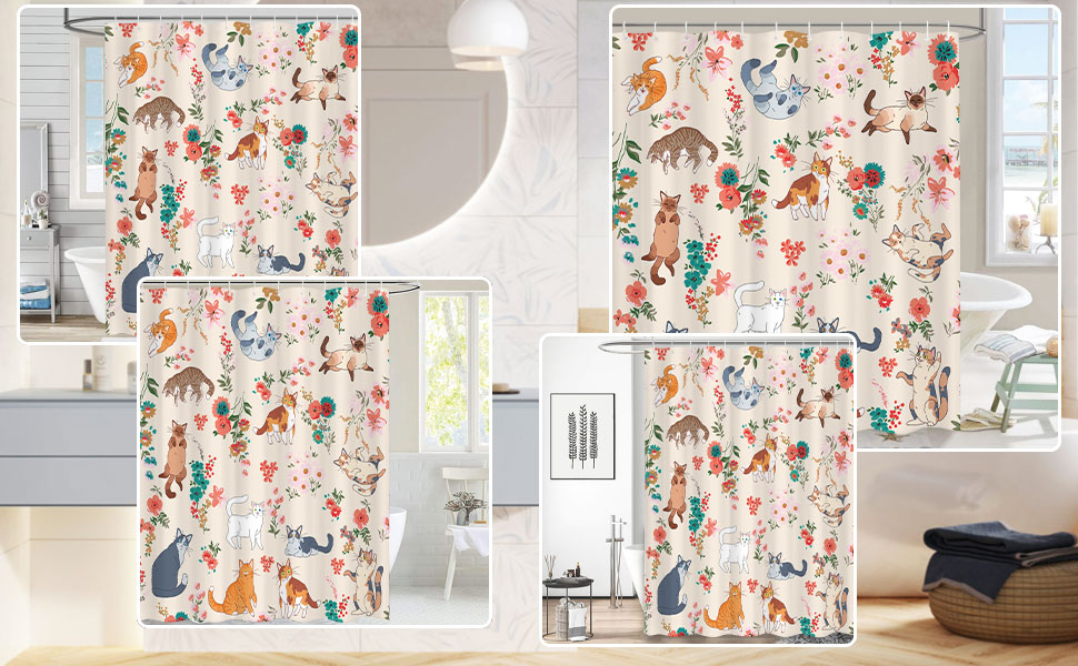 cat shower curtain