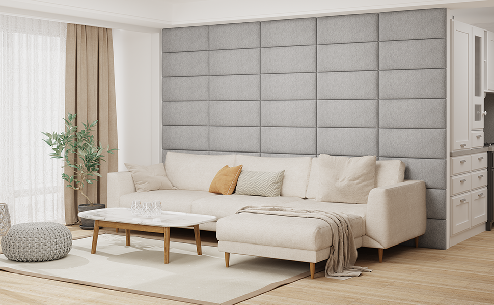 Yojoker Upholstered Wall Mounted Headboard, 3D Soundproof