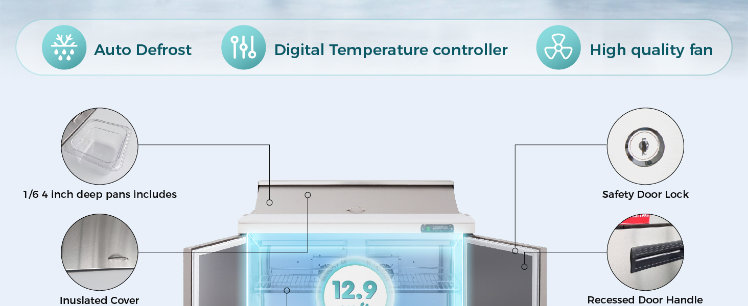 Commercial Refrigerator Sandwich&Salad Prep Table