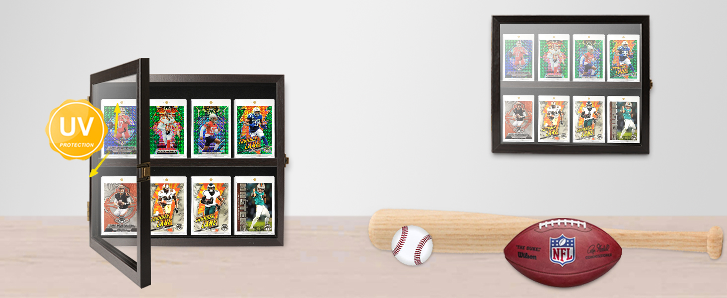 ASmileIndeep 8 Baseball Card Display Case, Lockable Solid