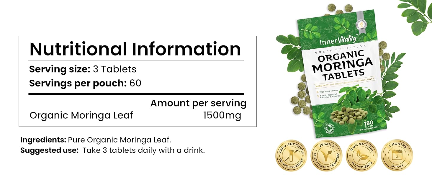 Moringa organic capsules pure