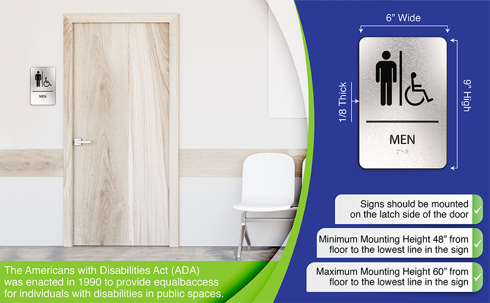 ADA Restroom Signs 6x9 inches Restroom Signs for Business
