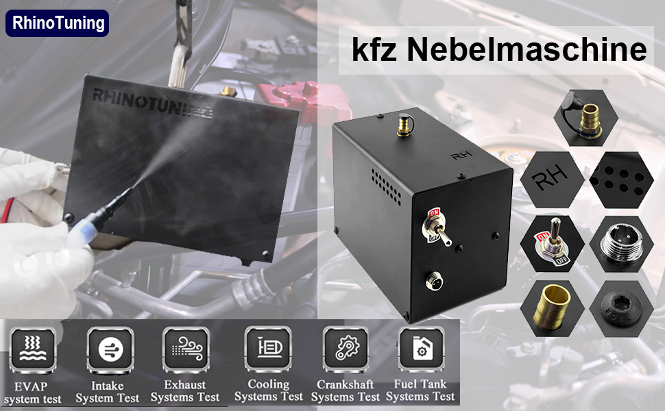 Rhinotuning Car Smoke Machine Leak Detector Fog Machine Car Pipe Smoke