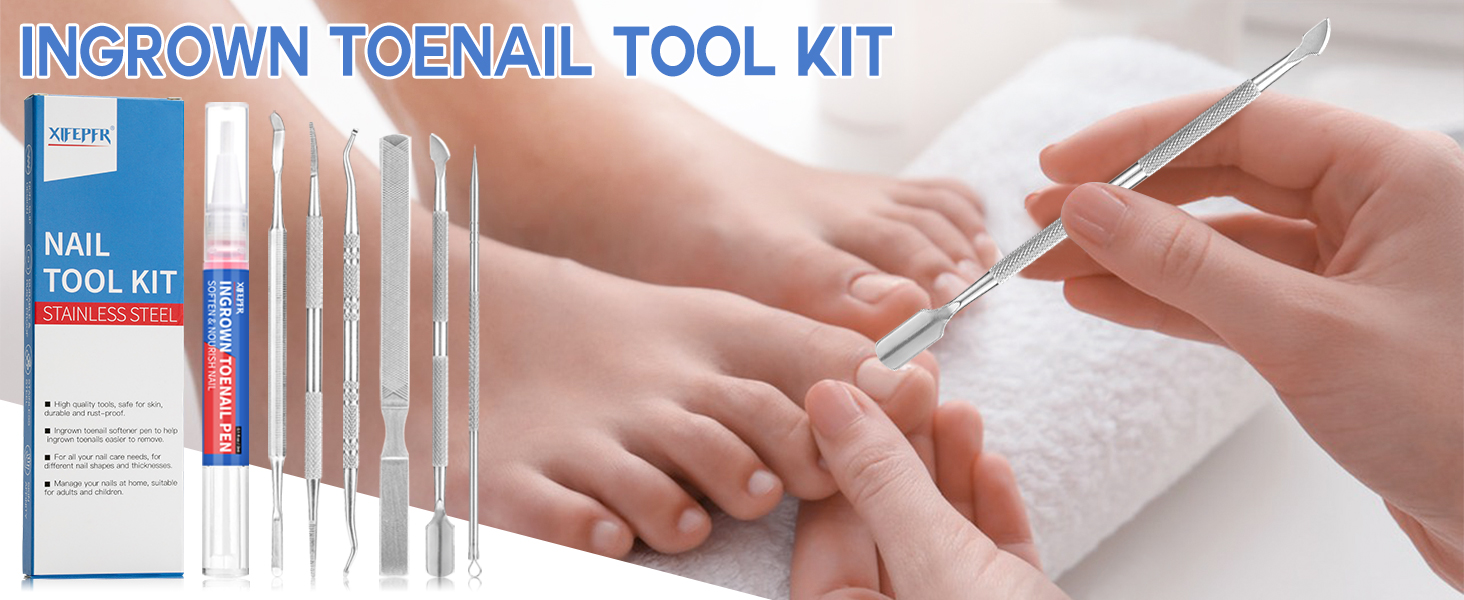 XIFEPFR 7pcs Ingrown Toenail Tools, Ingrown Toenail Removal