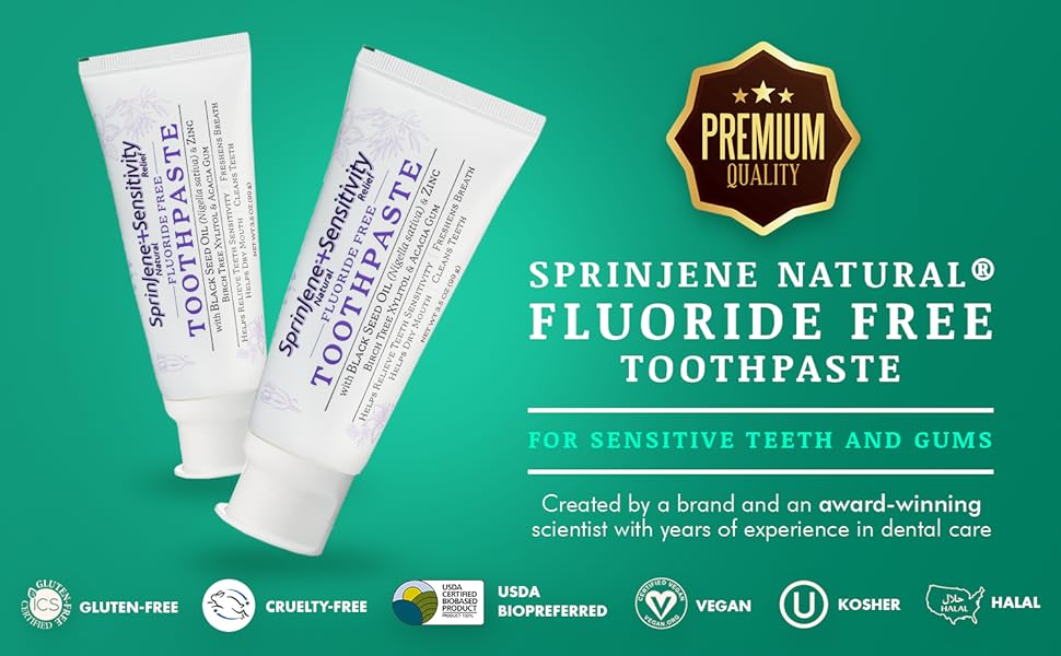 Sprinjene Fluoride Free Toothpaste for Sensitive Teeth