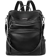CLUCI Backpack Purse for Women Black Backpack Leather Large Travel Fashion Designer Convertible L...