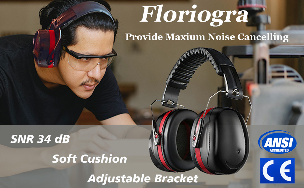 Floriogra Noise Cancelling Headphones For Adults, Shooting Ear