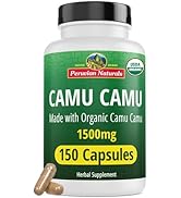 Peruvian Naturals Organic Vitamin C from Camu Camu Capsules 1,500mg - 150 Vegan Pills, Natural Vi...