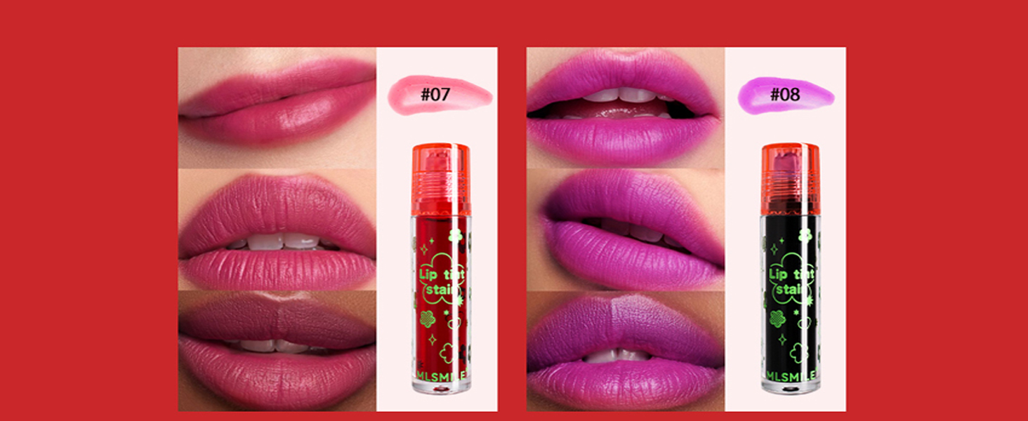  Long Lasting Gloss Lip Tint Stain Colors Fruit Juice Lip Tint Stain waterproof Glaze Cheek Tint