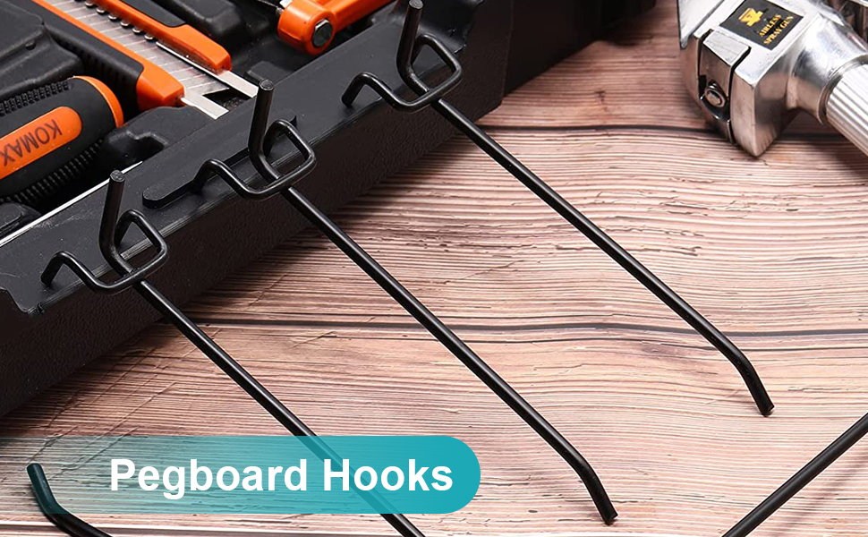 Pegboard Hooks 6 Inch, 100 Pcs Peg board Hooks for Hanging Pegboard Display Hooks
