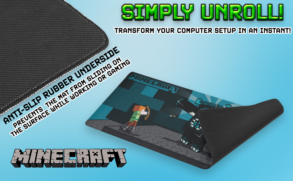 Amazon.com : Minecraft Desk Pad for Kids and Teenagers, Non-Slip Desk ...