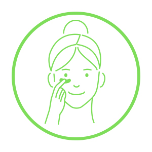 Wash the face after removing makeup. Gently place an eye pad under each eye.