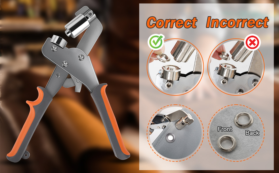 Ösenzange, Profi Ösenzange set mit 300 Ösen (Ø 10mm), Ösenpresse ...