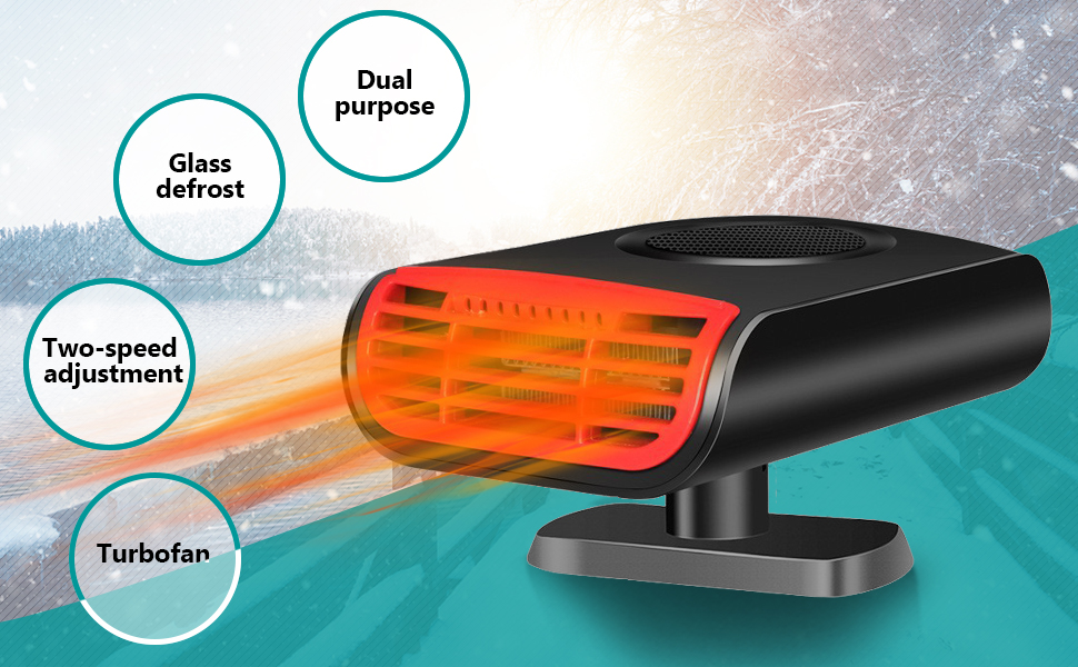 Car Heater, 2023 New 2 in 1 12V 150W Plug in Cigarette