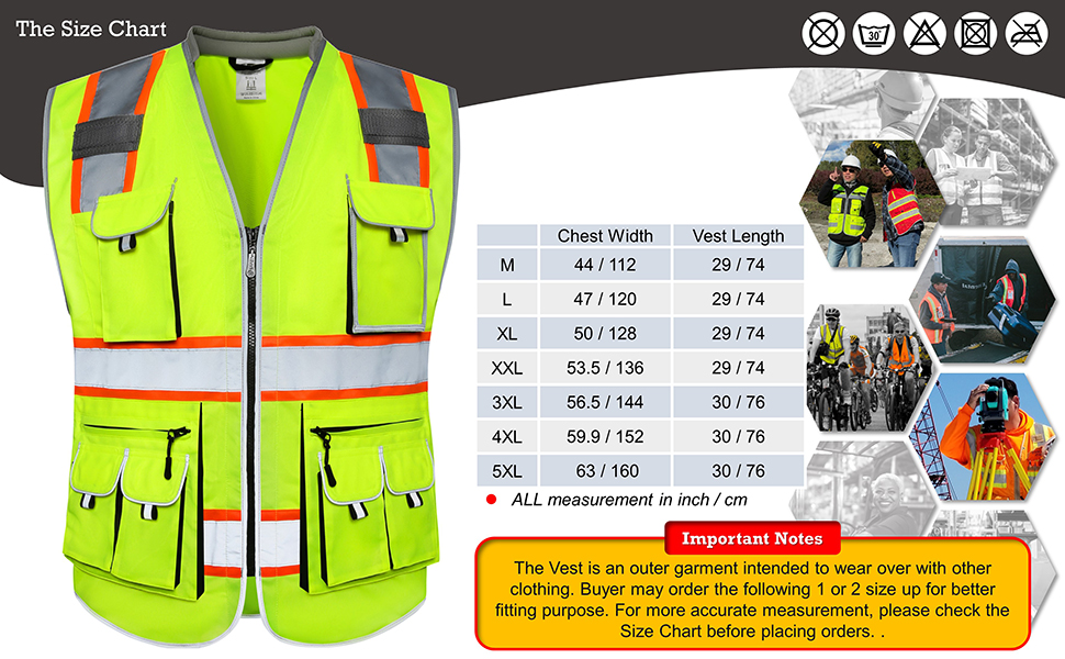 illumiNITE リフレクティブベスト L　米国製 JKSafety 9 Pockets Hi-Vis Neon Yellow Zipper Front MESH