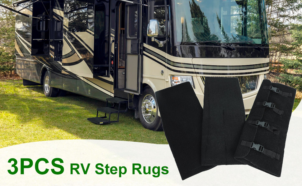 RV Step Covers 3 Packs for Fold Up Curved Steps,23 Inch RV