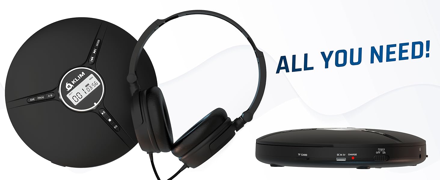 KLIM Discman + Headphones