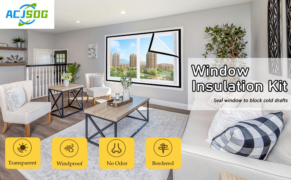 Thermal Window Insulation Kit for Winter, 115x125cm Easy to Install