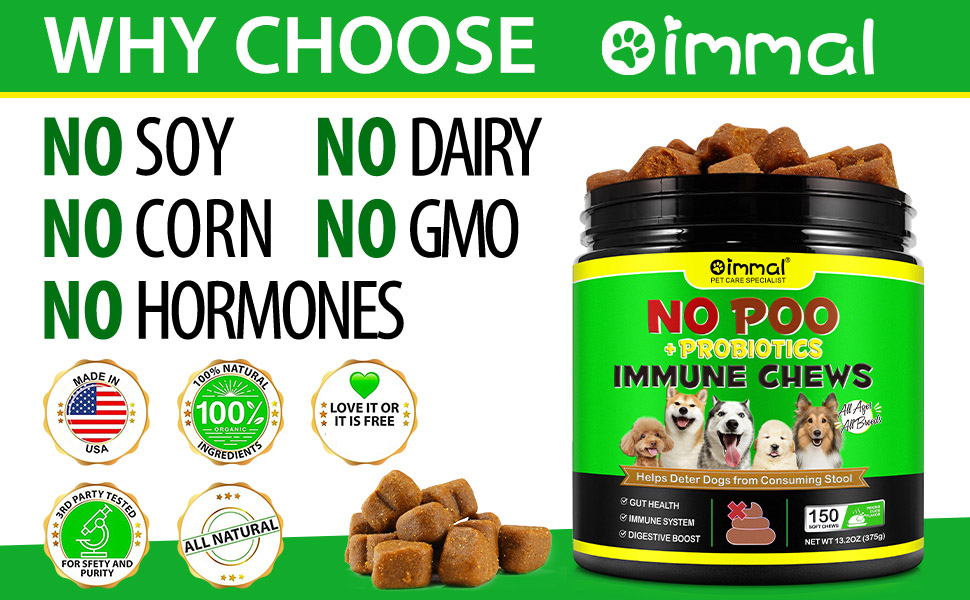 No Poo Treats, Coprophagia Deterrent for Dogs, Stop Eating Poop for Dogs Supplement, Prevent Dog