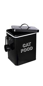 cat food snack metal storage canister jar container box