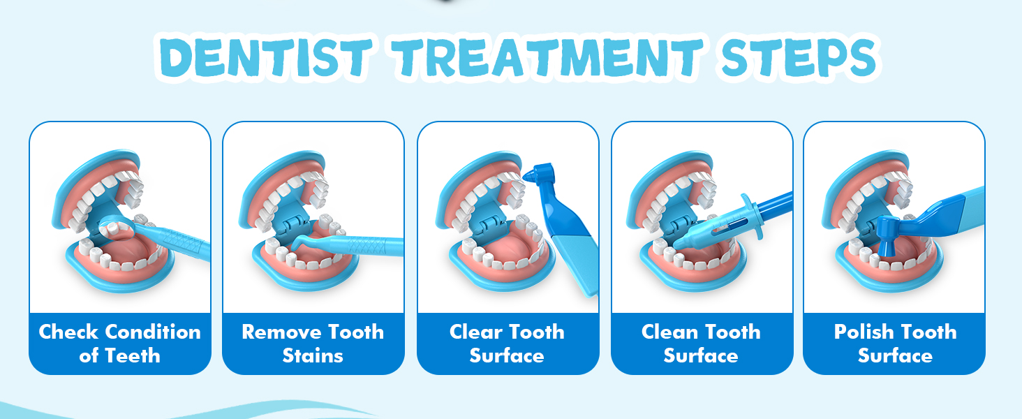 dentist play set for toddles 3-5 doctor kit toy gifts girls boys kids 2 3 4 5 pretend play dental