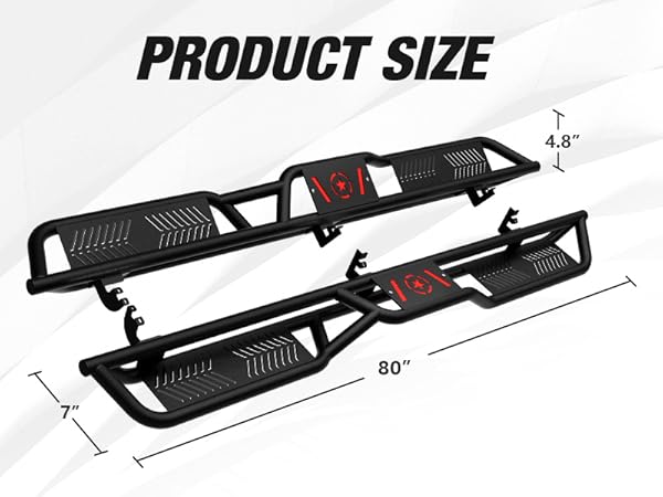 Amazon.com: OBNAUX Crew Cab Running Boards Two Stairs Design