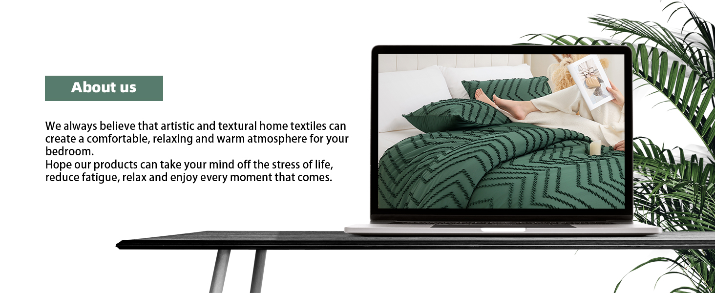 YIRDDEO Emerald Green Comforter Queen Size 3Pcs, Boho